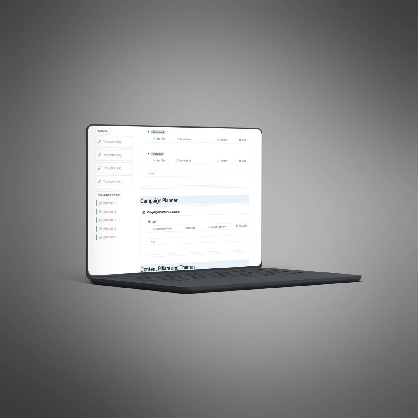 Content Planner - Notion Template