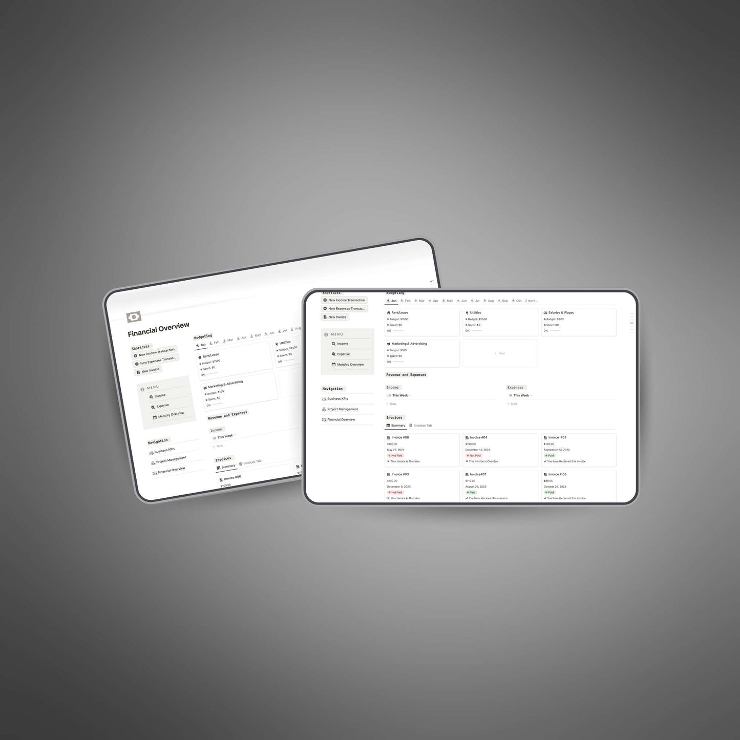 Business Finance Dashboard - Notion Template