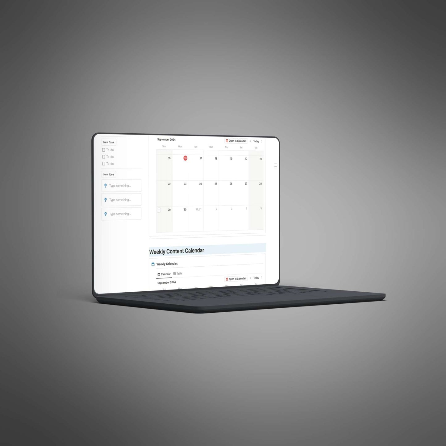 Content Calendar - Notion Template