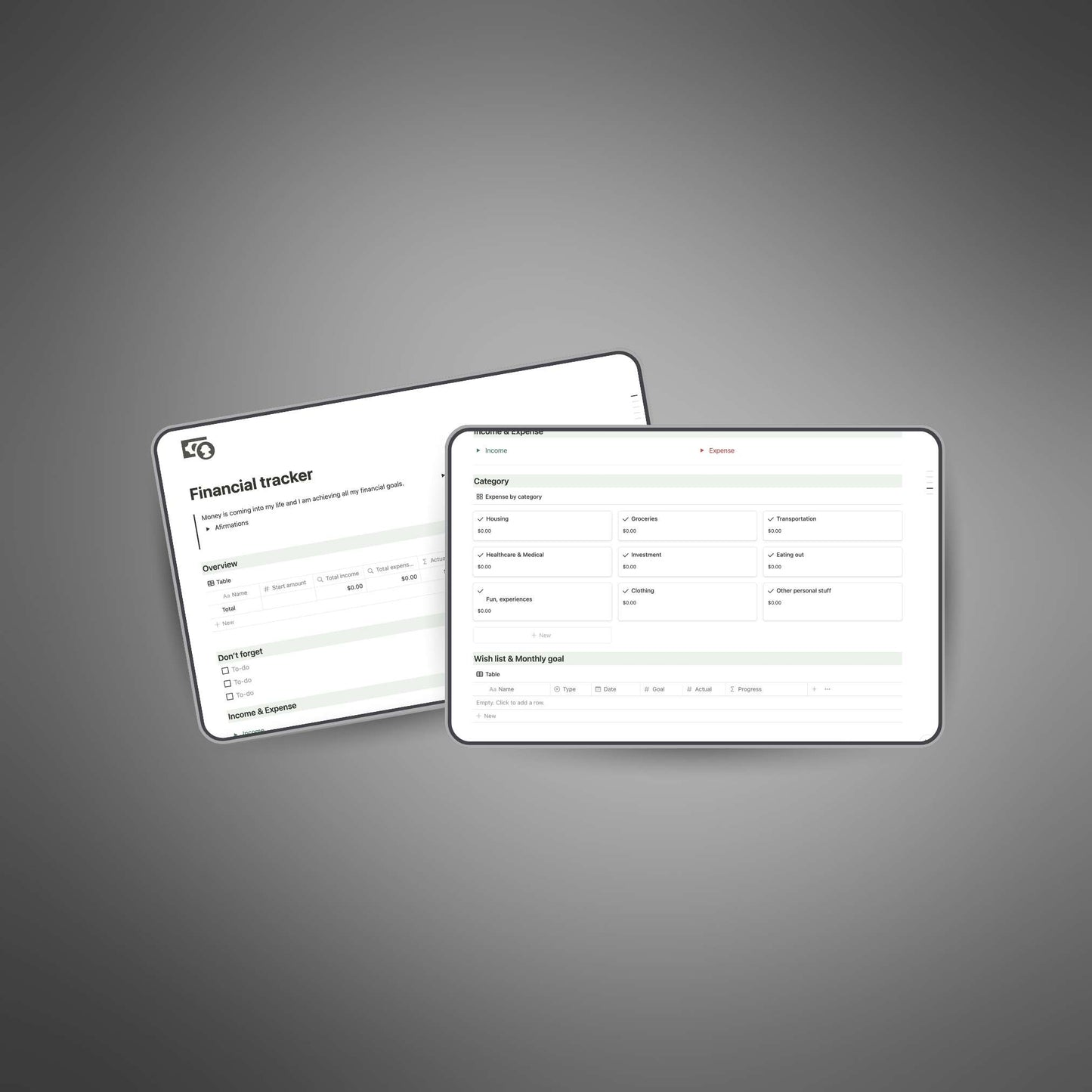Financial Tracker - Notion Template