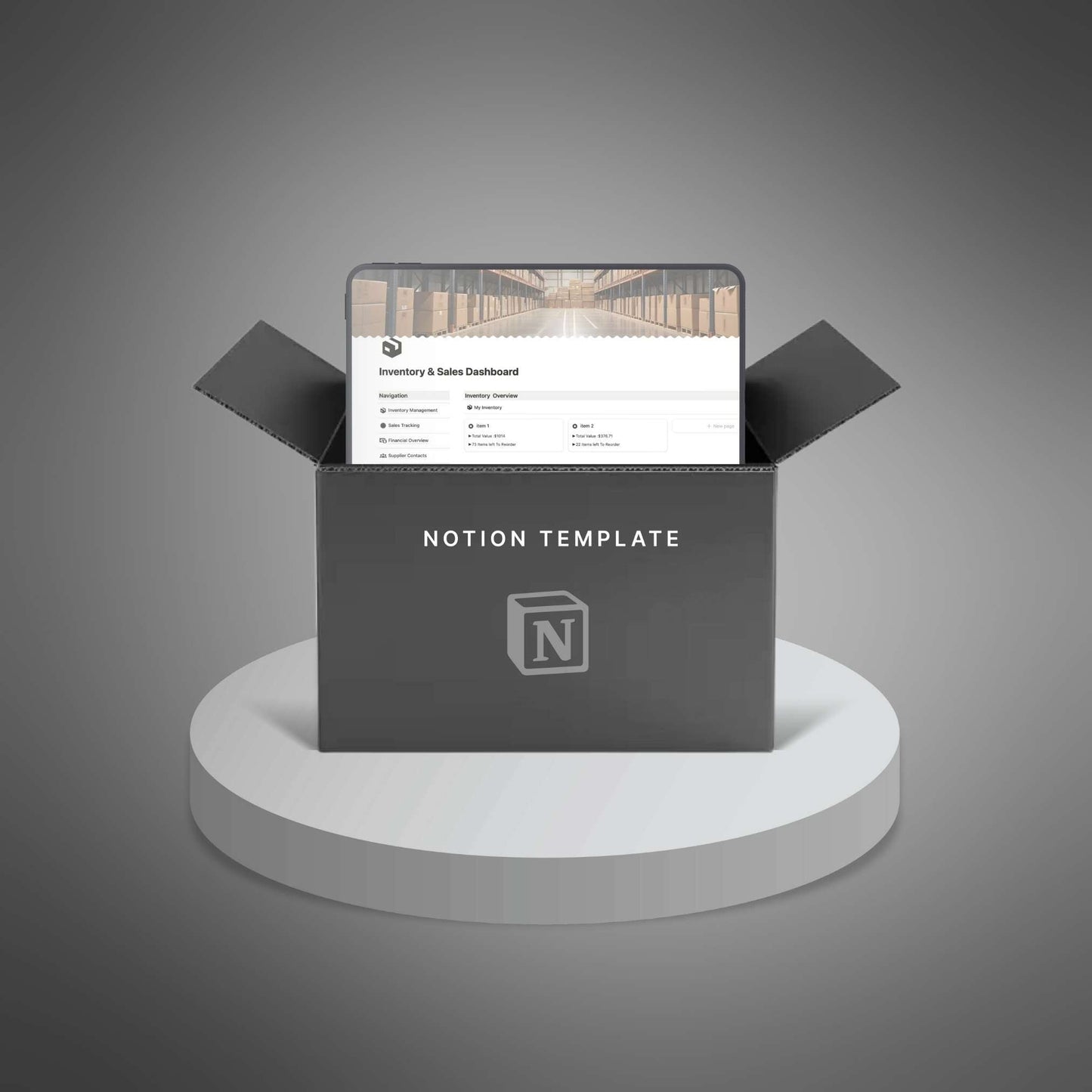 Inventory & Sales Dashboard - Notion Template